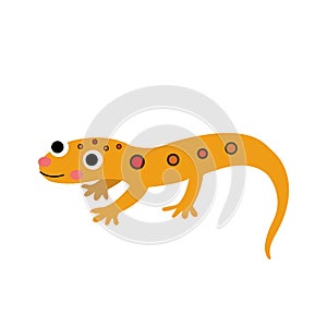 Eastern Red-spotted Newt animal cartoon character vector illustration