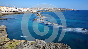 The Eastern rocky coast of Ortigia Island, Syracuse, Sicily, Italy