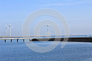 Eastern Scheldt storm surge barrier the Oosterscheldekering in Zeeland, the Netherlands