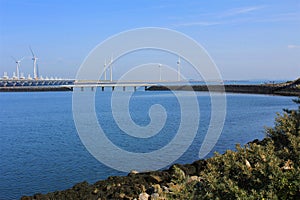 Eastern Scheldt storm surge barrier the Oosterscheldekering in Zeeland, the Netherlands