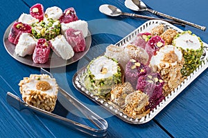 Eastern sweets. Turkish delight Rahat lokum photo