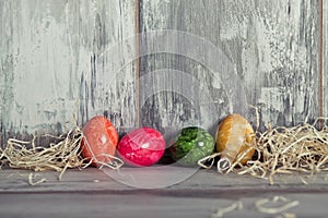 Easters egg in wooden background
