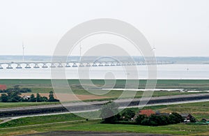 Easterscheldt and the Zeeland brug, seen from the Sint-Lievensmonstertoren in Zierikzee