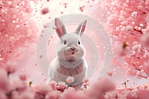 Easterthemed design with a bunny surrounded by