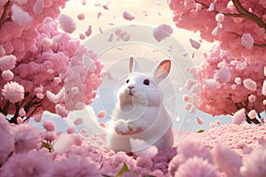 Easterthemed design with a rabbit surrounded by