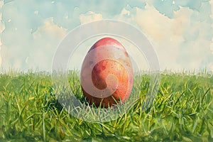 Easterâ€™s Hushed Secret, a Simple Egg Lies Guarded by a Veil of Fresh Green