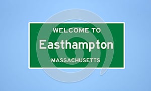 Easthampton, Massachusetts city limit sign. Town sign from the USA. photo