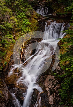 Eastside Trail Waterfall At Mount Rainier National Park