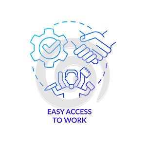 Easy access to work blue gradient concept icon