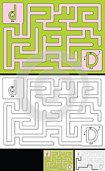 Easy alphabet maze - letter D