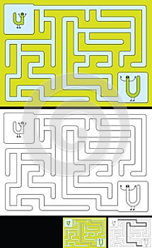 Easy alphabet maze - letter U