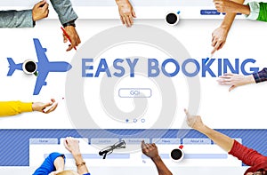 Easy Booking Holiday Flight Tourism Concept