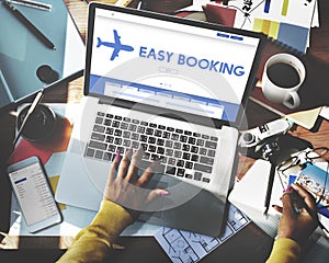 Easy Booking Holiday Flight Tourism Concept