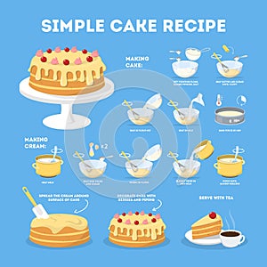 Easy cake with cream recipe for cooking at home