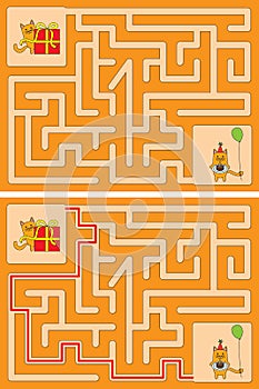 Easy cat maze - learning number 1