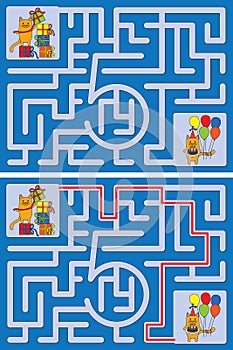 Easy cat maze - learning number 5