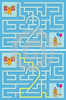 Easy cat maze - learning number 2