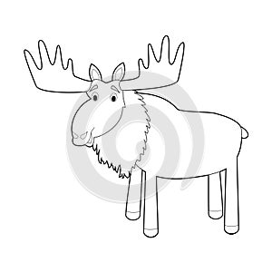 Easy Coloring Animals for Kids: Moose