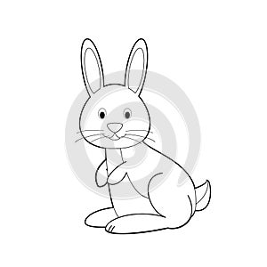 Easy Coloring Animals for Kids: Rabbit