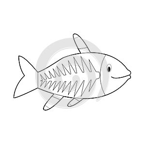 Easy Coloring Animals for Kids: X-Ray Fish