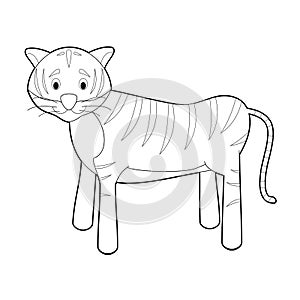 Easy Coloring Animals for Kids: Tiger