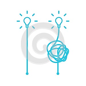 Easy and complex solution. Isolated on white background