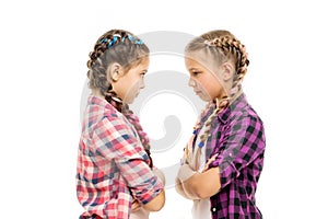 Easy hairdo for long length hair. Small childred with plait hairdo. Little girls wear long braid hairdo. Hairdo salon