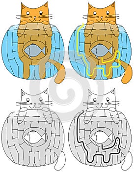 Easy hungry cat maze