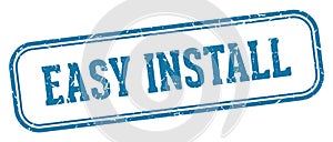 easy install stamp. easy install rectangular stamp on white background