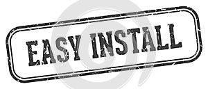 easy install stamp. easy install rectangular stamp on white background