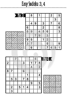 Easy level sudoku puzzles 3, 4