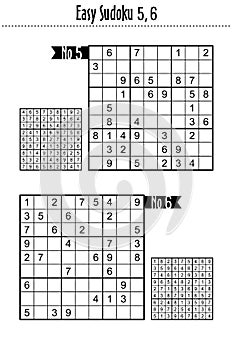 Easy level sudoku puzzles 5, 6