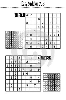 Easy level sudoku puzzles 7, 8