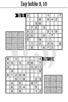 Easy level sudoku puzzles 9, 10