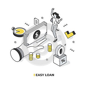 Easy Loan Isometric Illustration