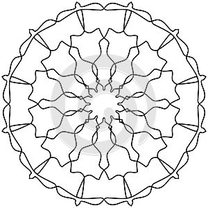 Easy Mandala Coloring for Beginners, Kids, and People with Low Vision. Vector illustration.