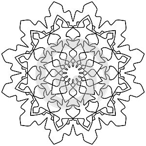 Easy Mandala Coloring for Beginners, Kids, and People with Low Vision. Vector illustration.