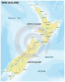 Easy map of New Zealand