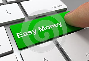 easy money push button concept 3d illustration