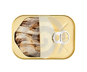 Easy open sardine can with the pull tab