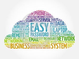 Easy Password word cloud collage