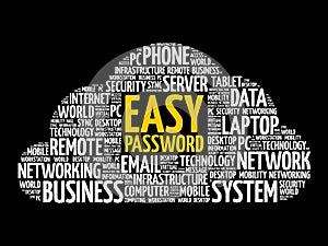Easy Password word cloud collage