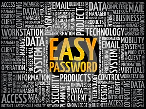 Easy Password word cloud collage