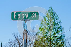 Easy Street Sign Left Standing after a Tornado in Arabi, LA, USA photo