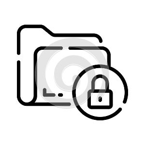 Easy to edit linear icon of secure folder file