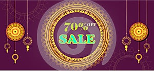 Easy to edit sample cover banner background for any festival or seasonable sale and also add your own text to wish or greet. Best