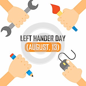 Four left hand with different skill illustration. photo