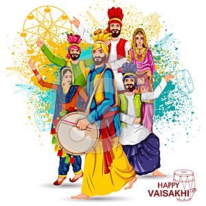 Celebration of Punjabi festival Vaisakhi background photo