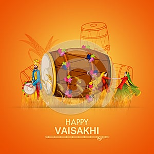 Celebration of Punjabi festival Vaisakhi background photo