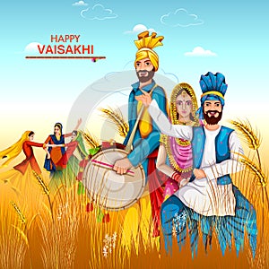 Celebration of Punjabi festival Vaisakhi background photo